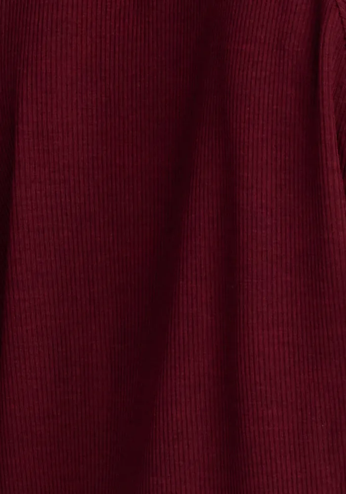 Quinn Ribbed 1/4 Zip - Cranberry Melange