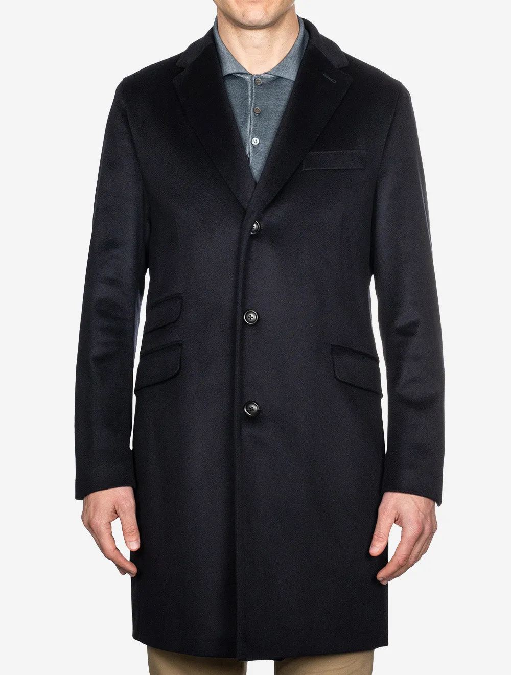 Ray Cashmere Overcoat Navy