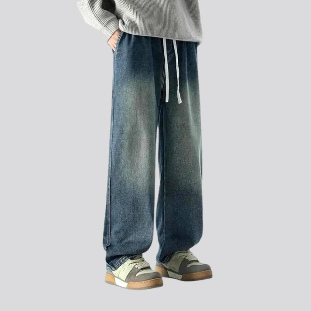 Retro style slouchy men's jeans joggers