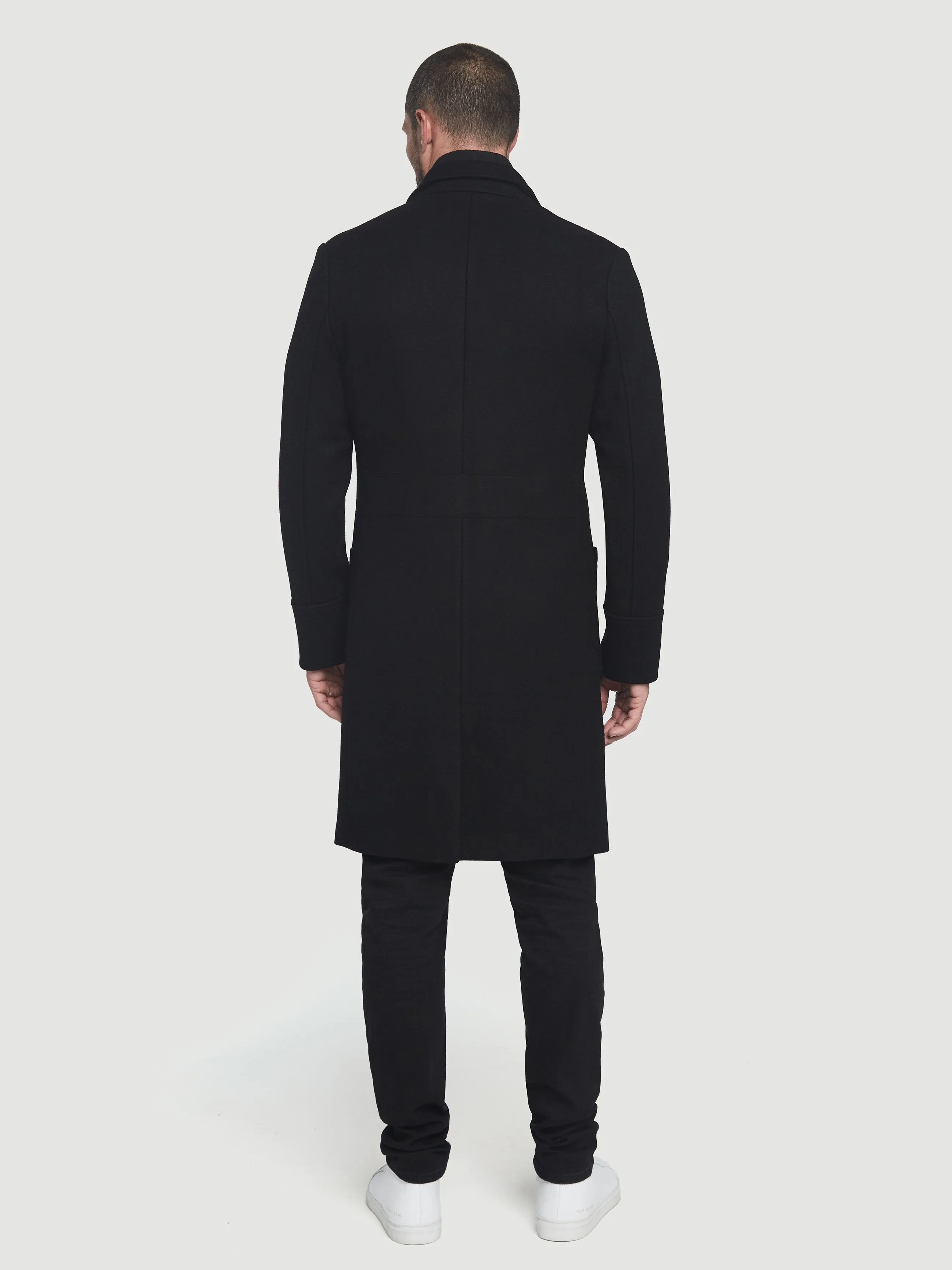 Rib Collar Overcoat -- Noir