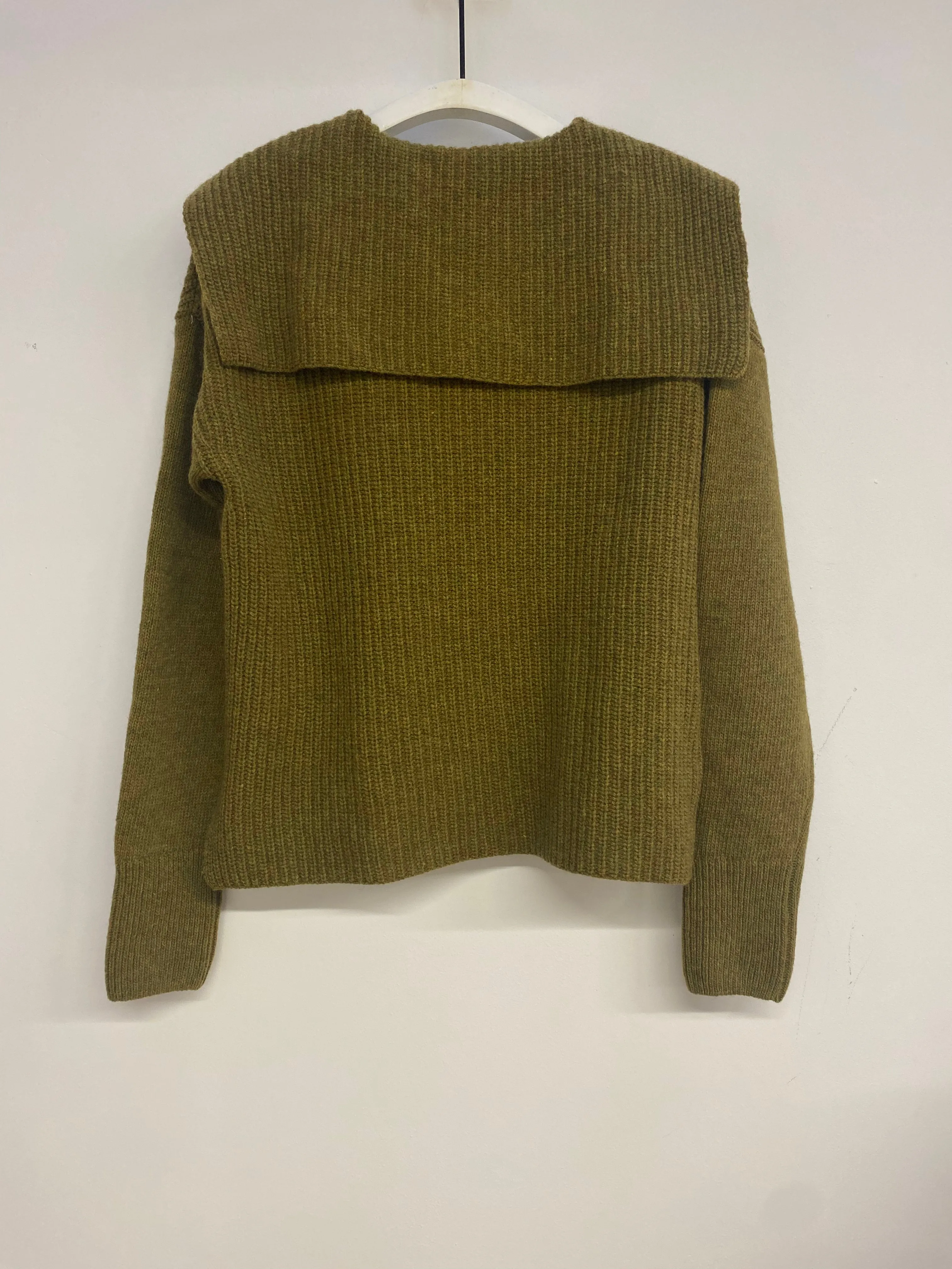 Rini Recycled Wool Jumper in Olive Marl