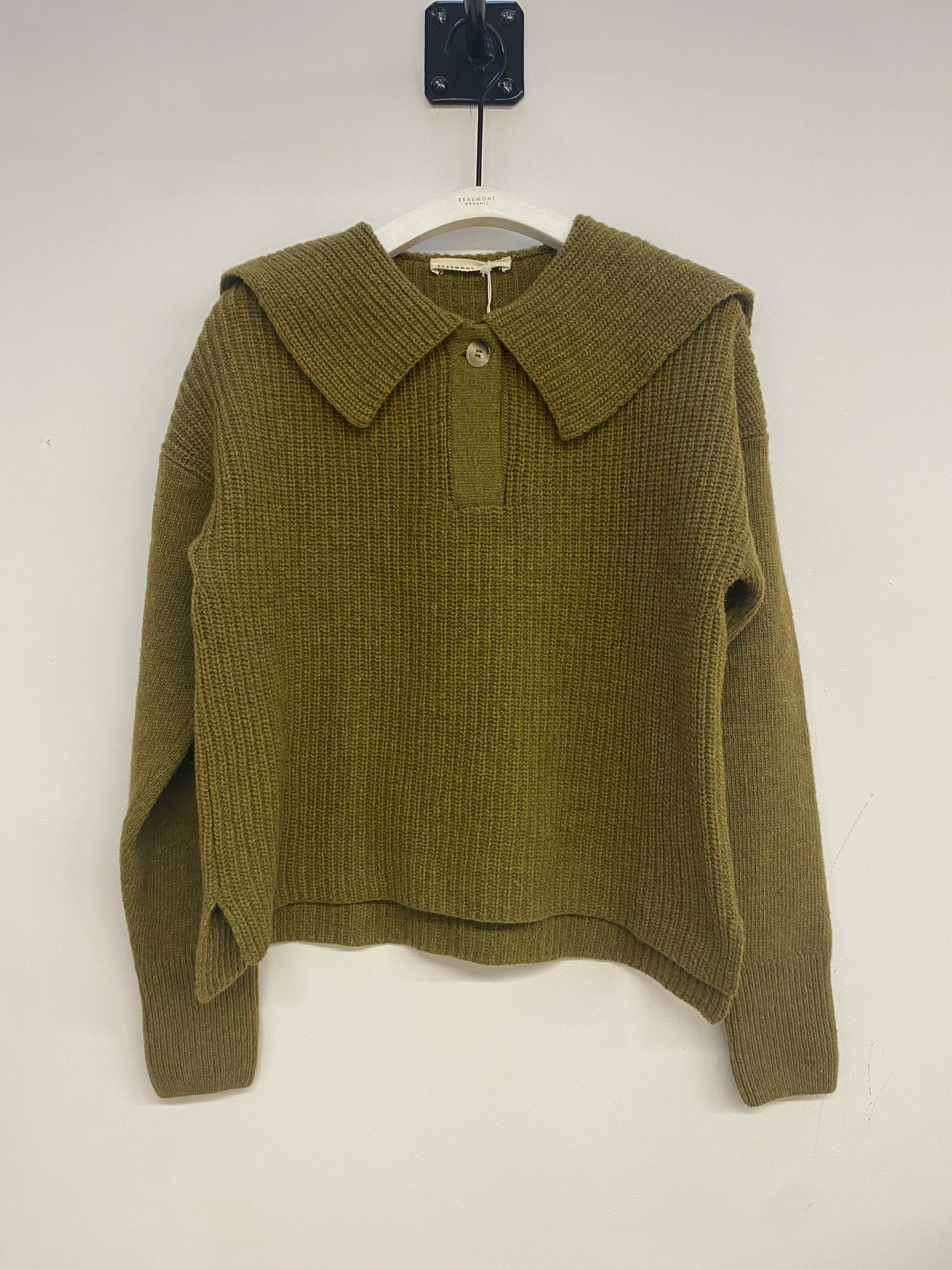 Rini Recycled Wool Jumper in Olive Marl