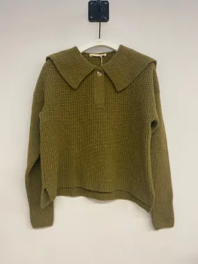 Rini Recycled Wool Jumper in Olive Marl