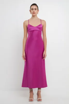 Satin Cut-Out Maxi Dress