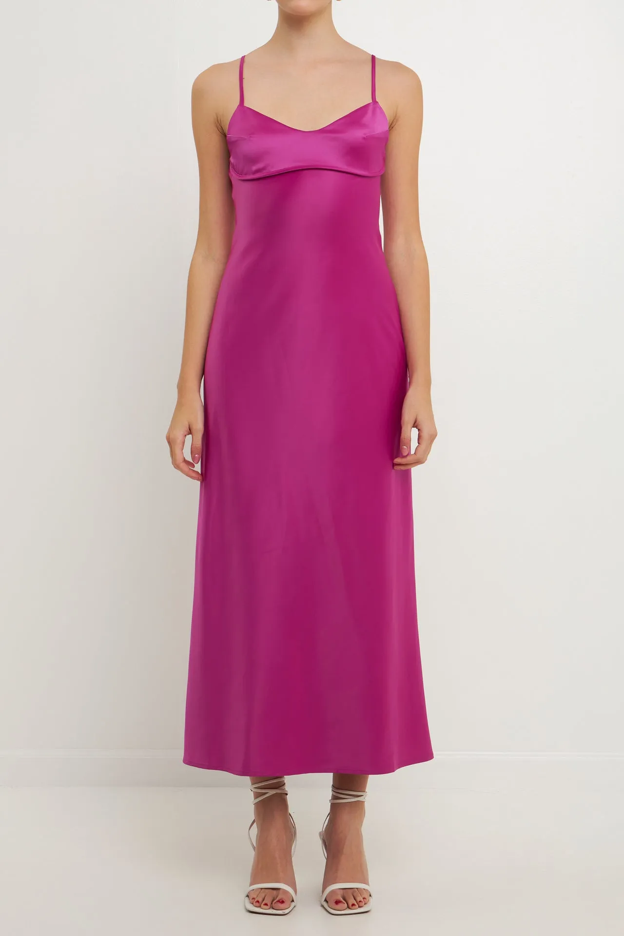 Satin Cut-Out Maxi Dress