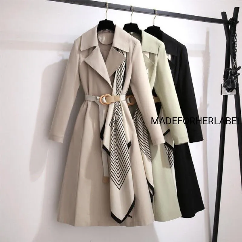 Scarf Patchwork Trench Coat