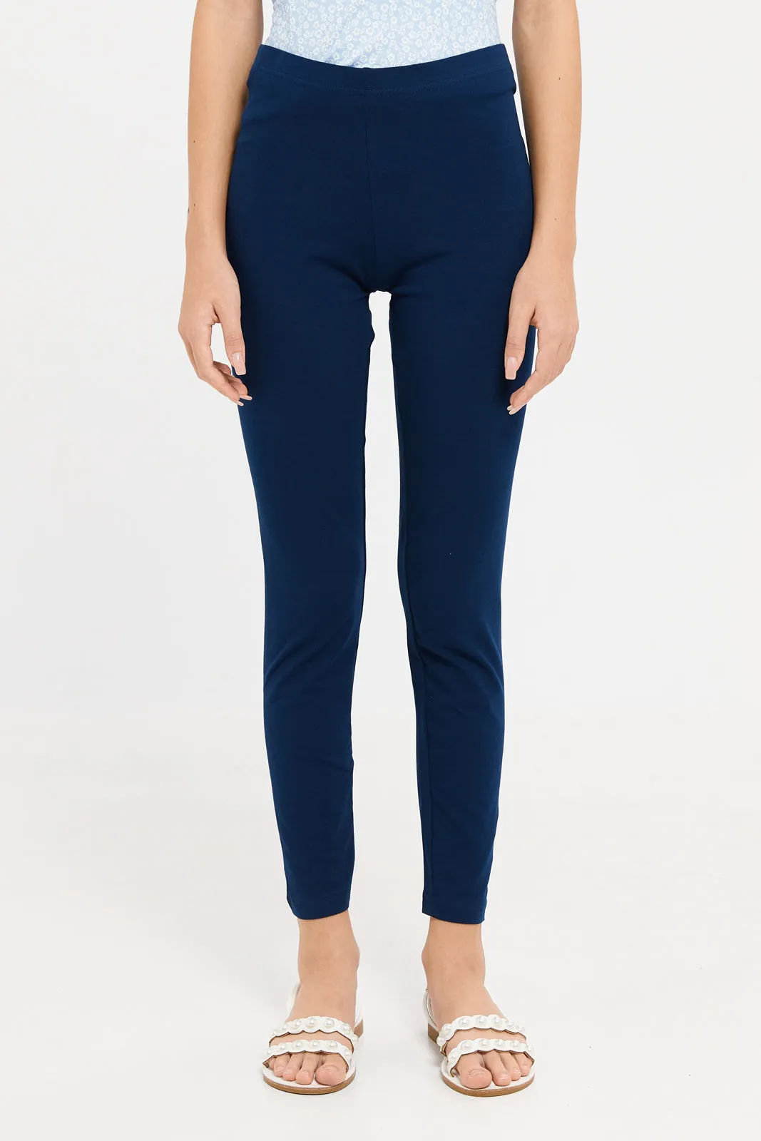 Senior Girls  Navy Basic Leggings