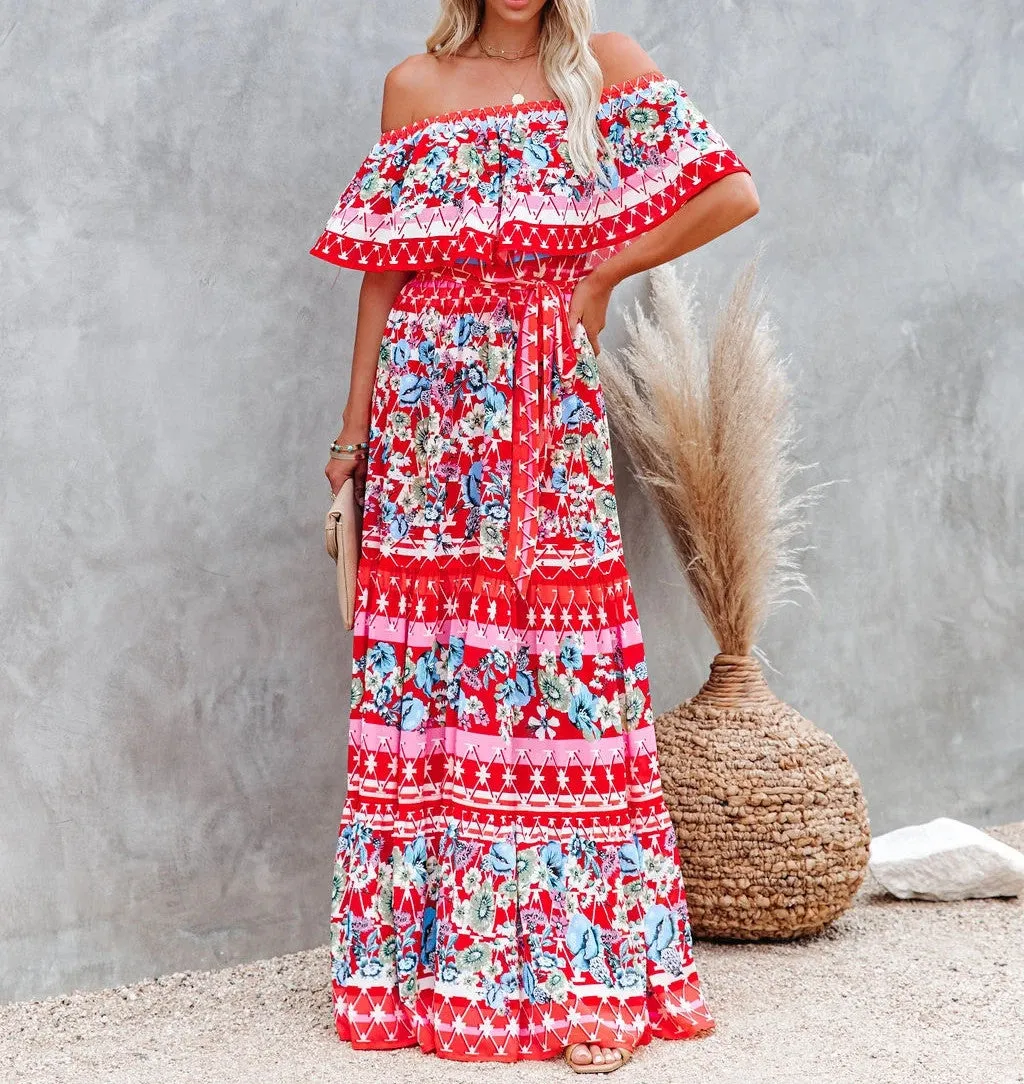 Sevilla High Low Halter Maxi Dress