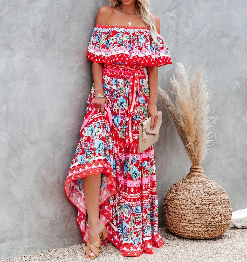 Sevilla High Low Halter Maxi Dress