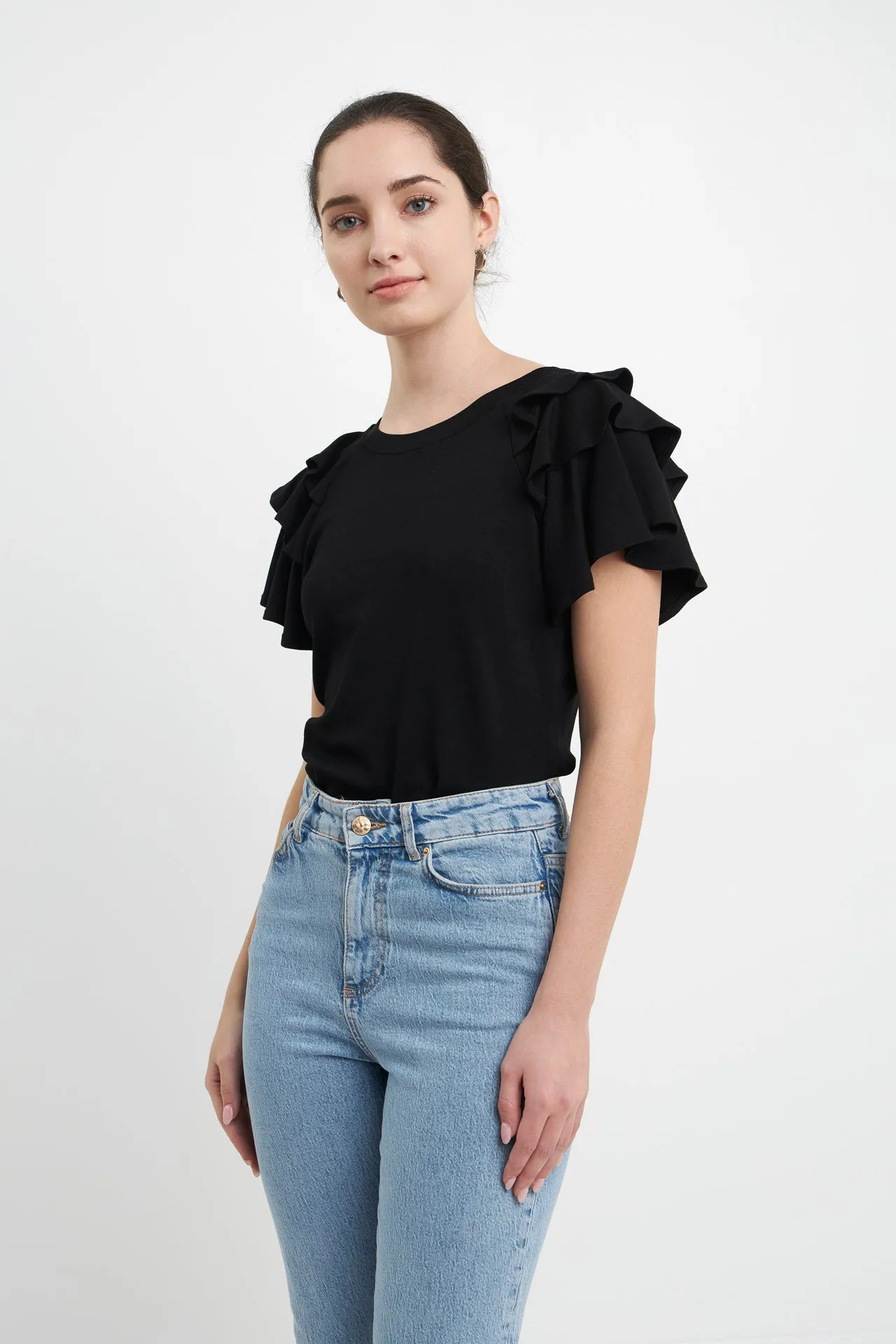 Shoulder Ruffle Top