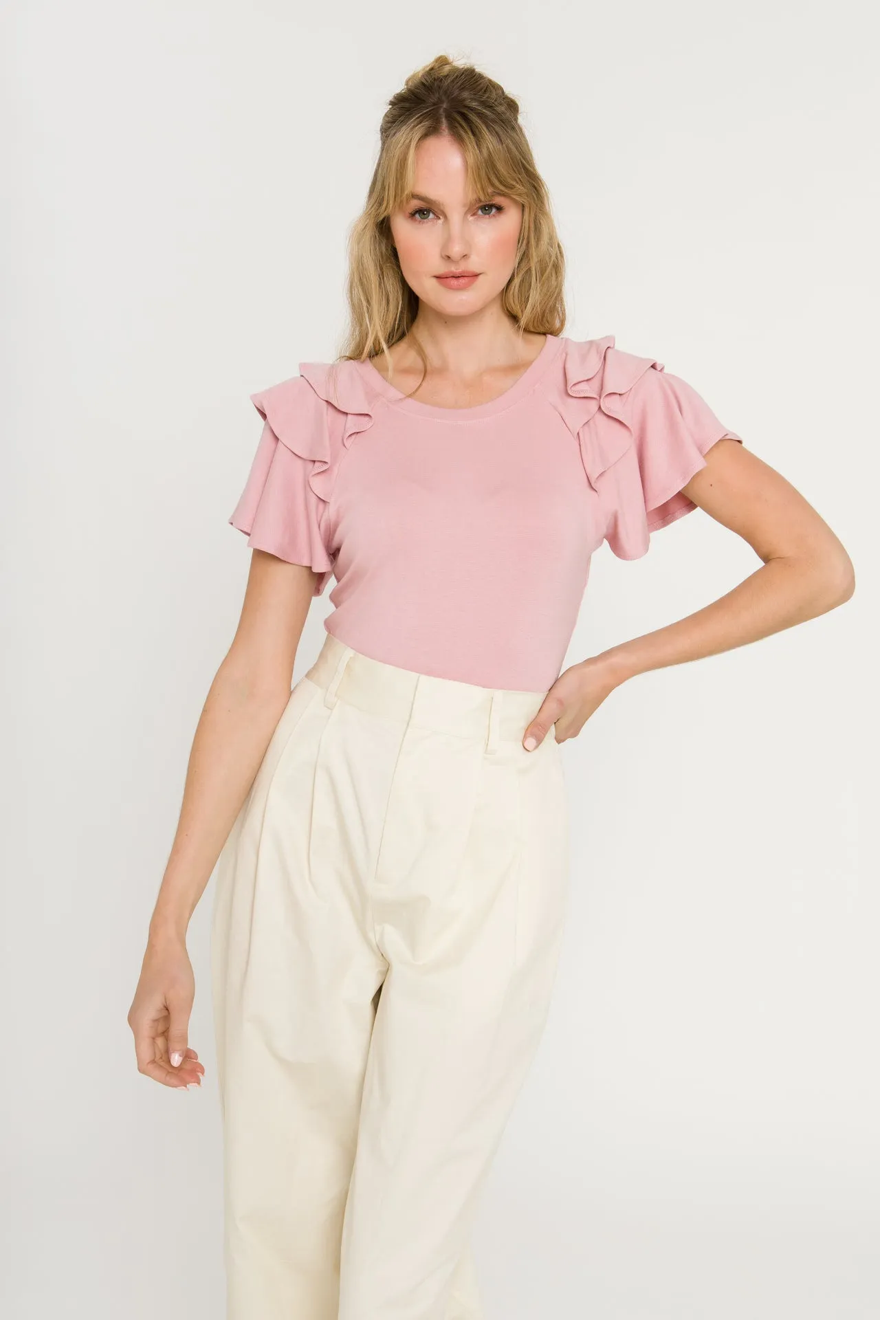 Shoulder Ruffle Top