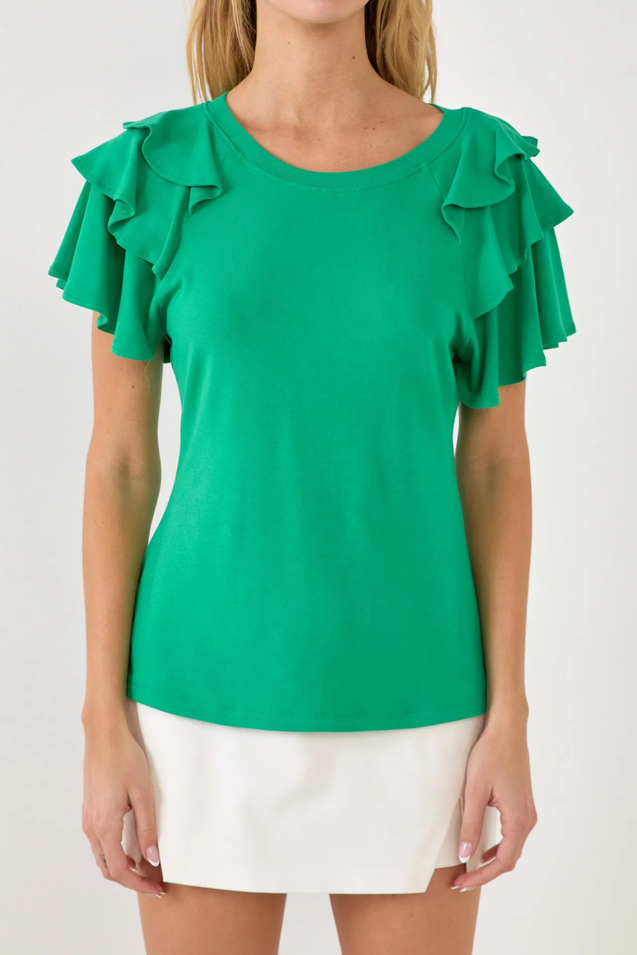 Shoulder Ruffle Top