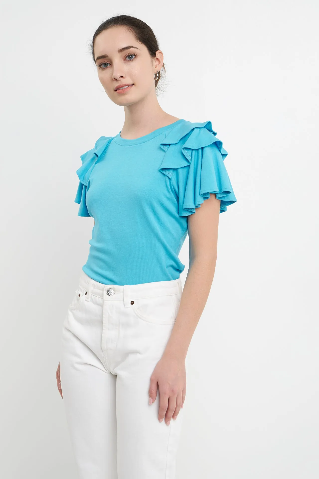 Shoulder Ruffle Top