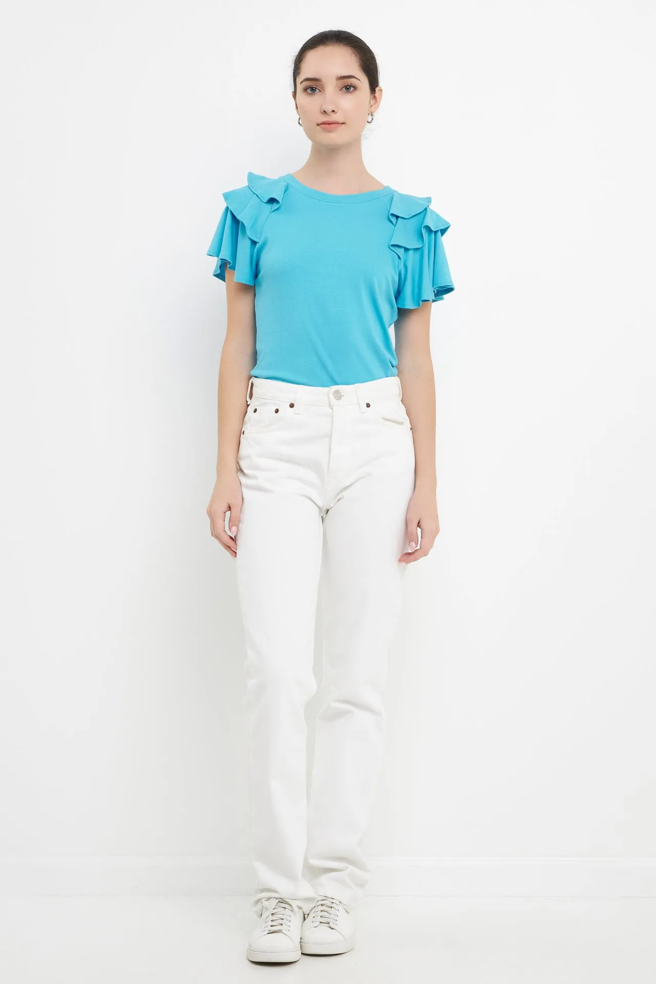 Shoulder Ruffle Top