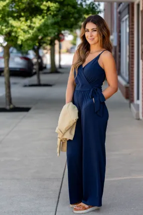 Side Tie V-Neck Jumpsuit