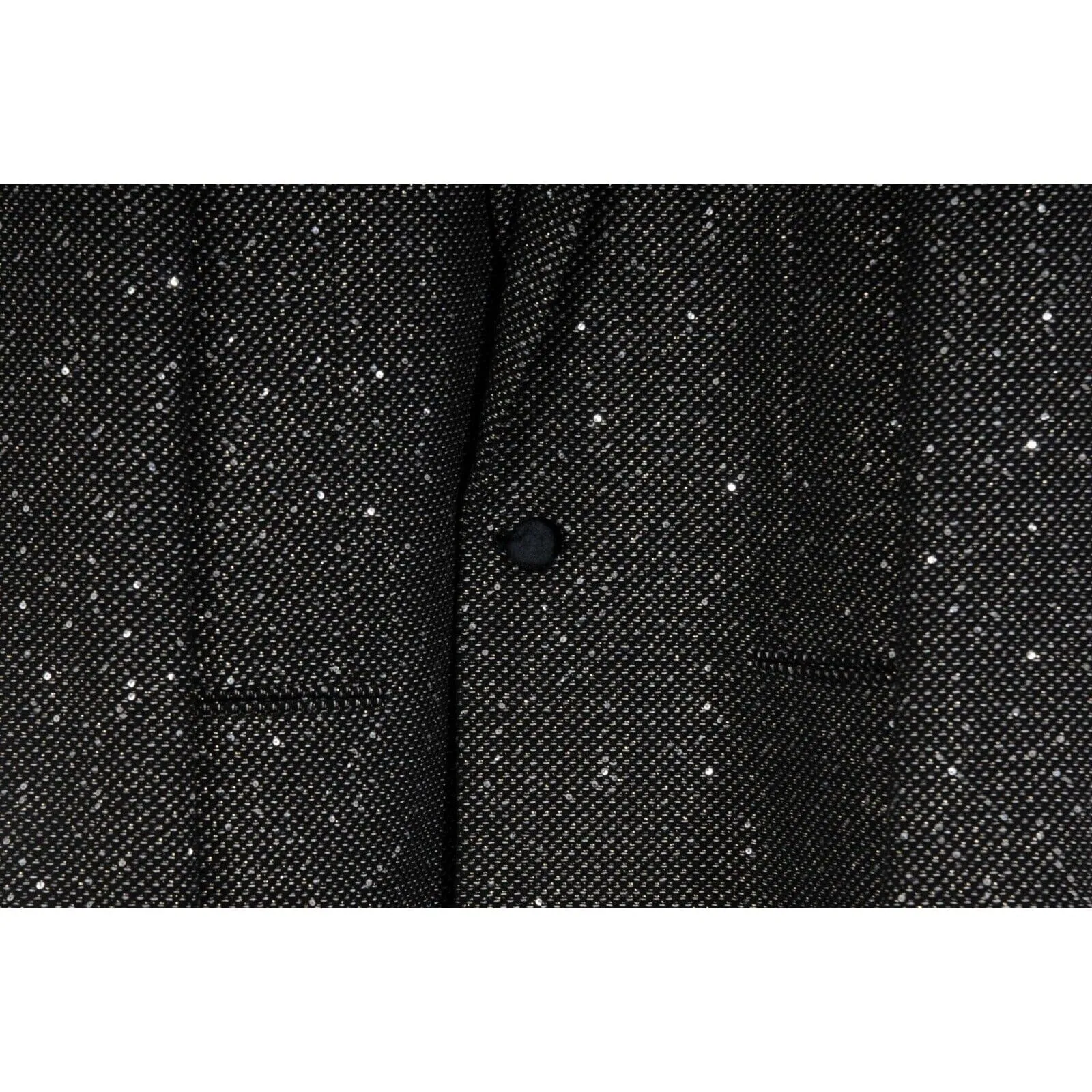 Single Breasted Sequin Overcoat Silver Black Long