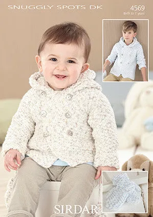 Sirdar Snuggly Spots Boys Duffle Coat and Mitts Knitting Pattern 4569