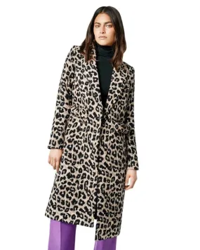 SMYTHE Leopard Jaquard Bow Coat