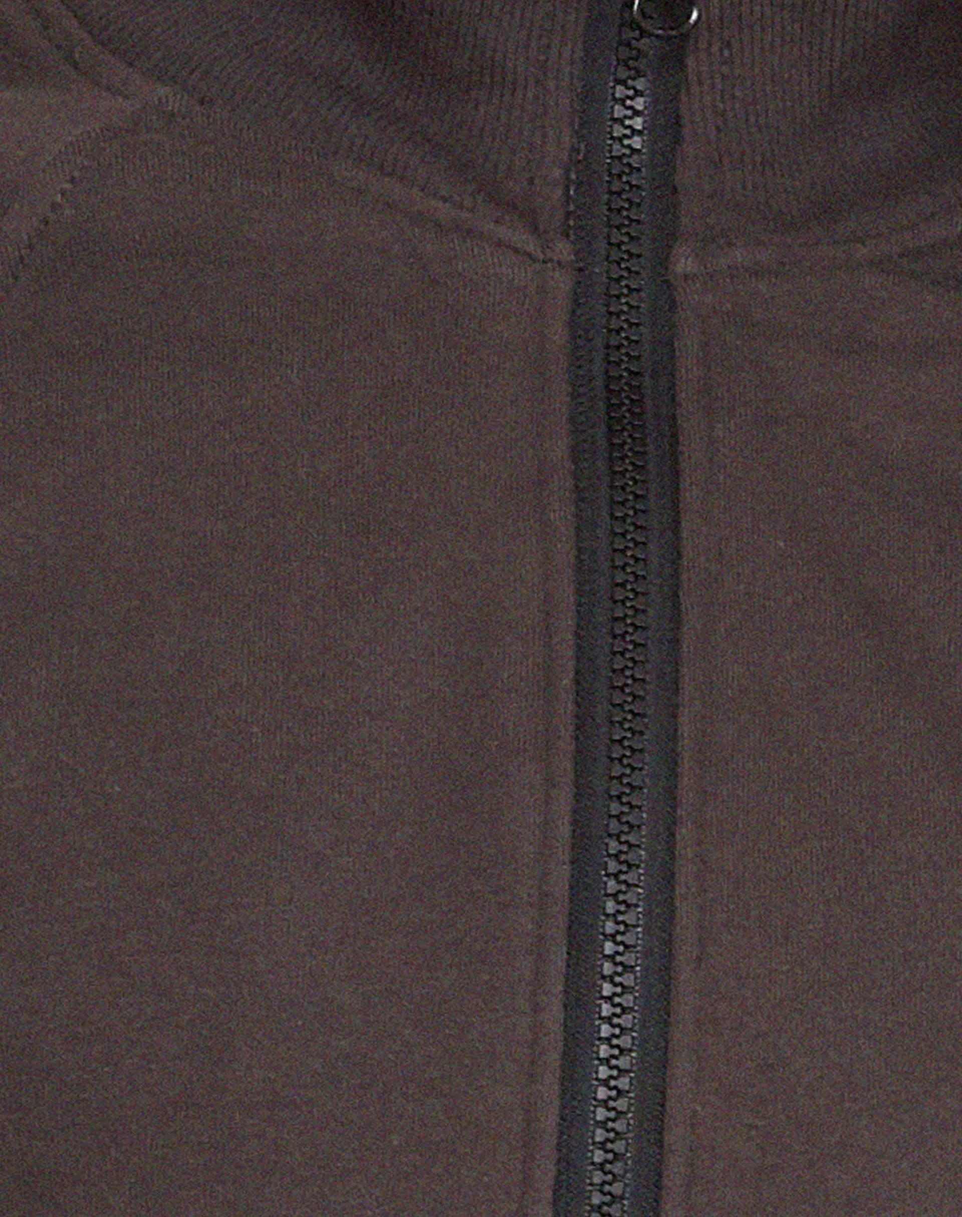 Sookie Zip Up High Neck Sweater in Beluga Grey Piping