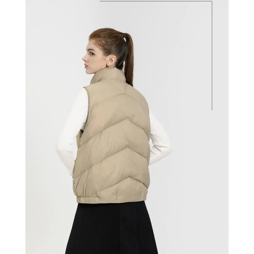 Stand-Up Collar Quilted Button Front Down Jacket