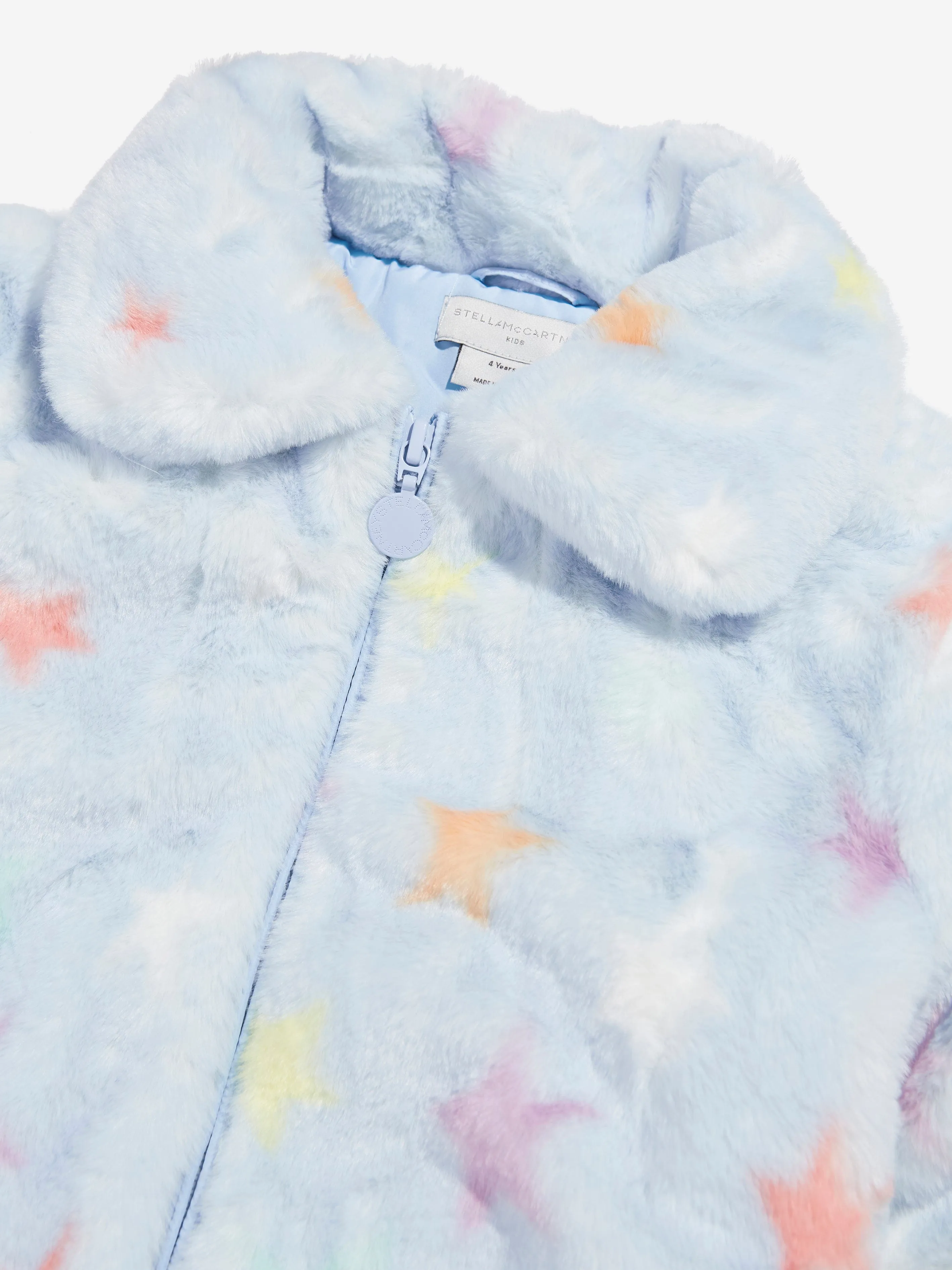 Stella McCartney Girls Faux Fur Coat in Blue