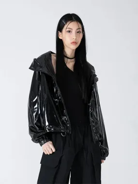 Stylish Gothic Faux Leather Overcoat Jacket