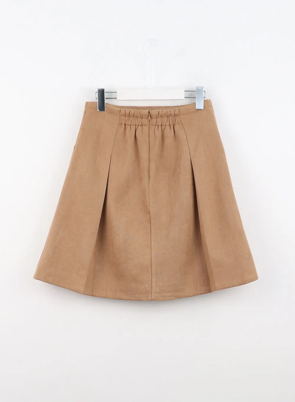 Suede Pleated Midi Skirt IN310