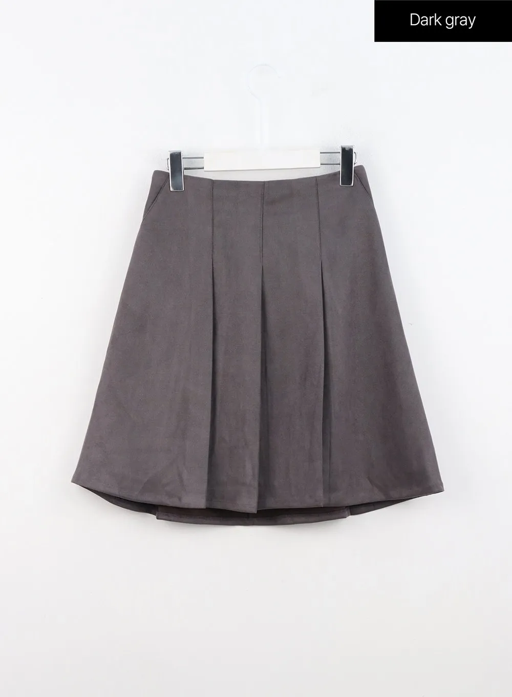 Suede Pleated Midi Skirt IN310