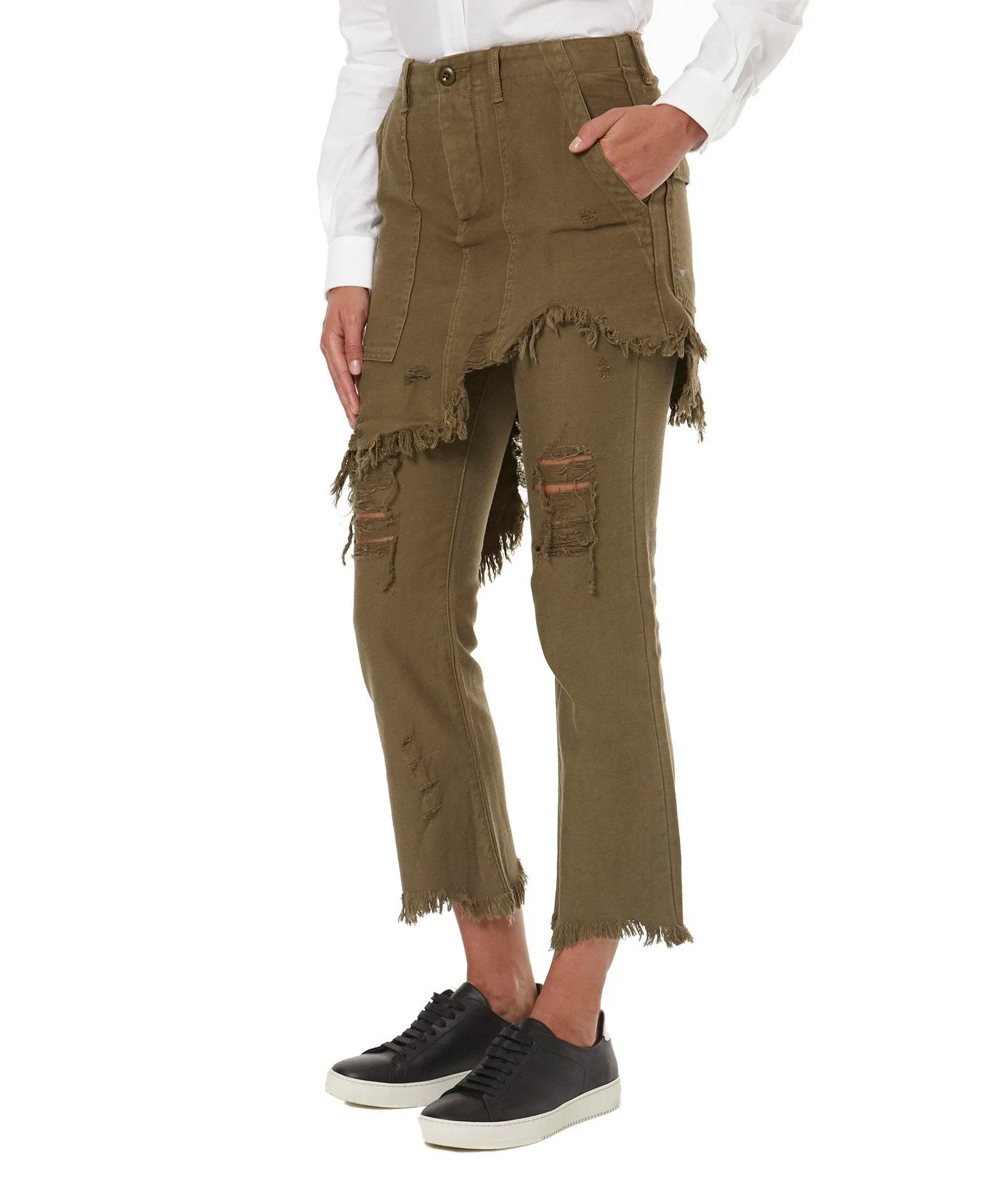 SURPLUS DOUBLE LAYERED JEANS IN OLIVE