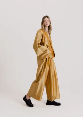 Taffeta Kimono Jacket in Gold