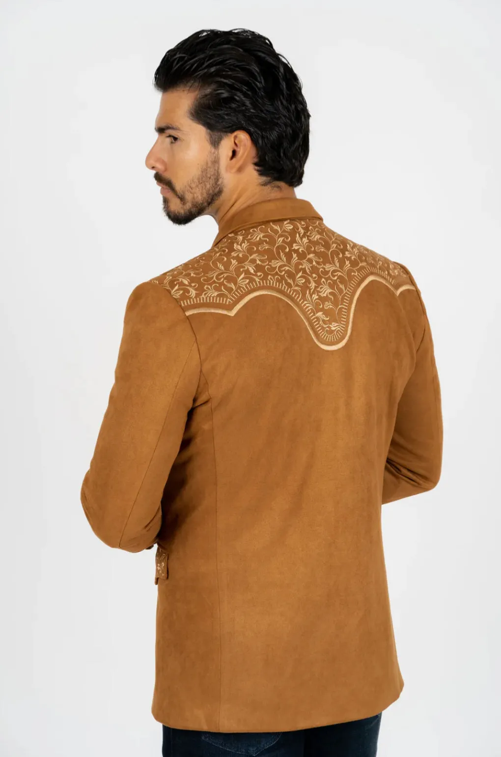 Tan Embroidered Blazer