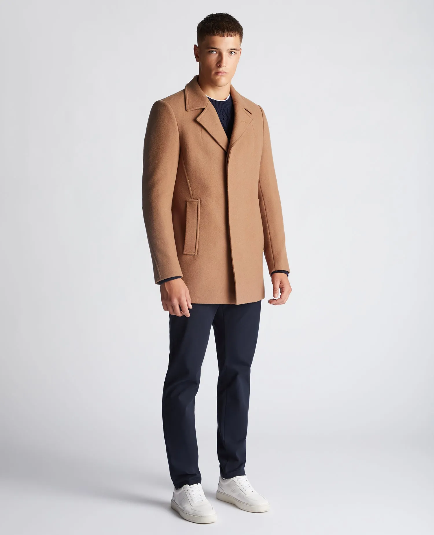 Tapered Fit Wool-Rich Overcoat