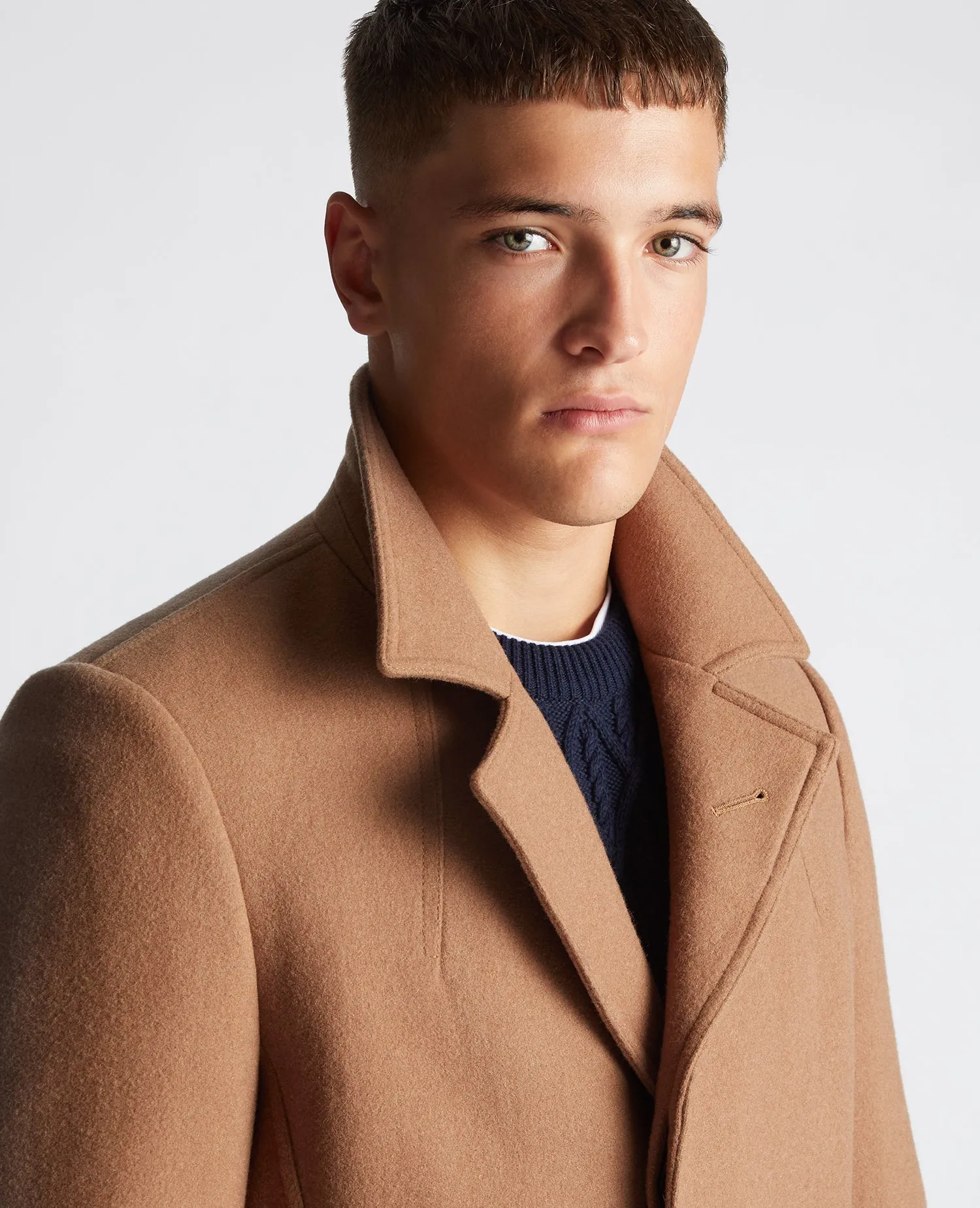 Tapered Fit Wool-Rich Overcoat