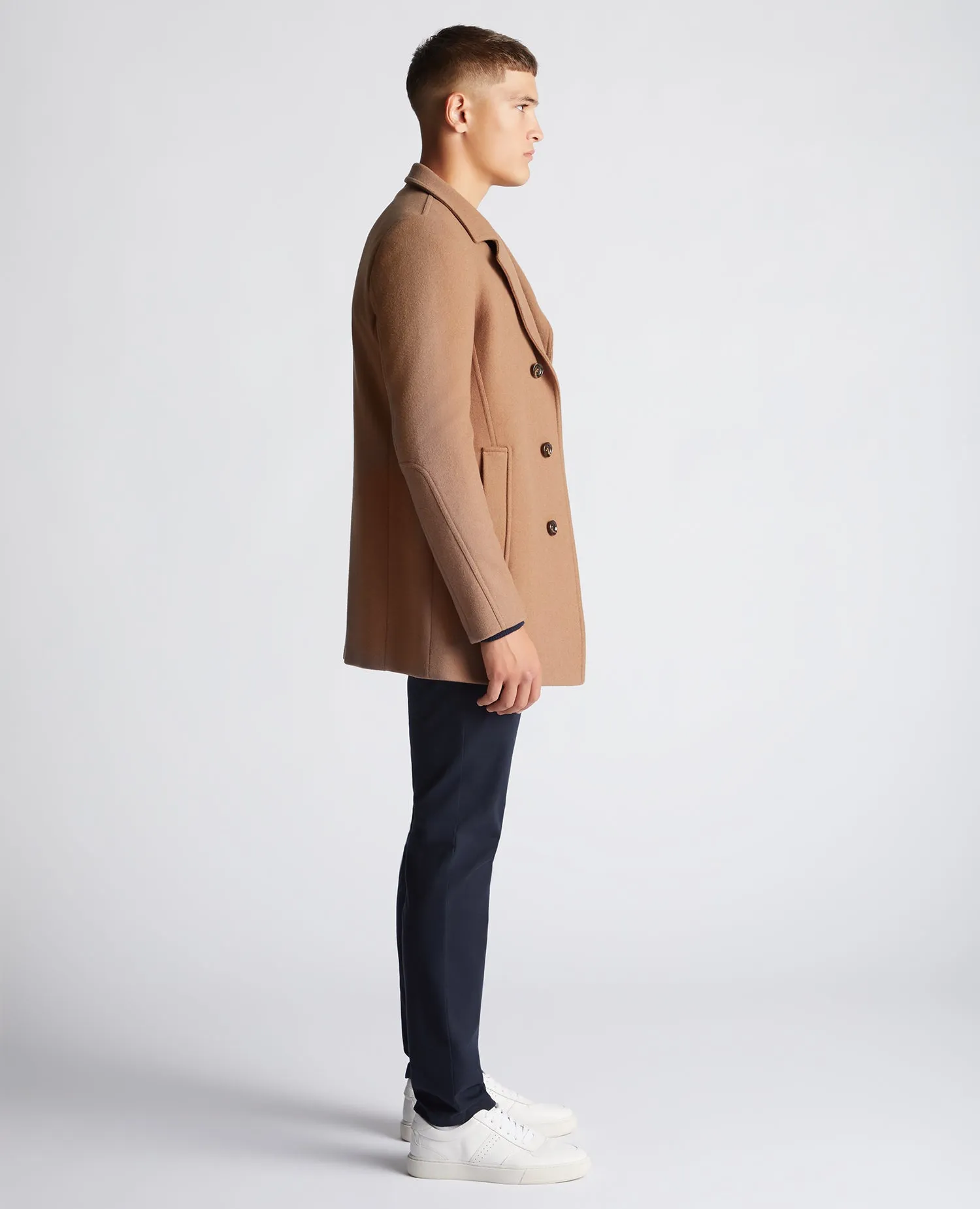 Tapered Fit Wool-Rich Overcoat