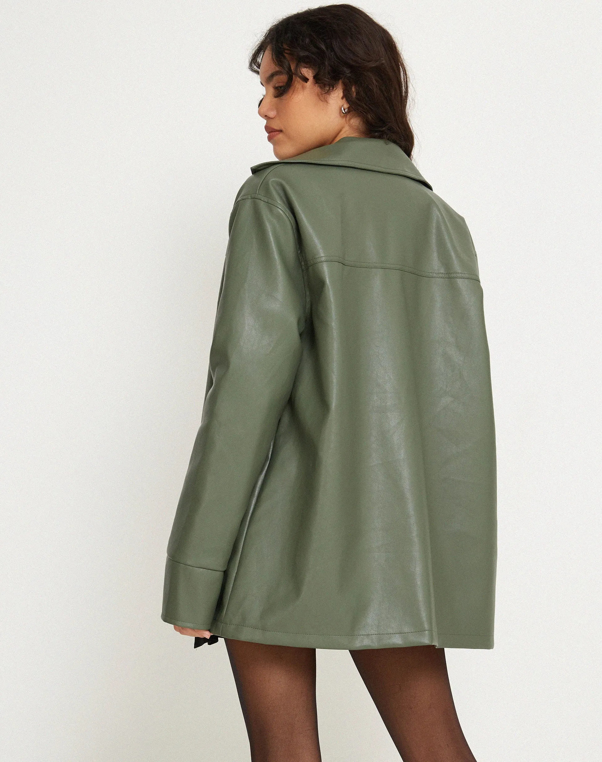 Tavira Jacket in PU Military Green