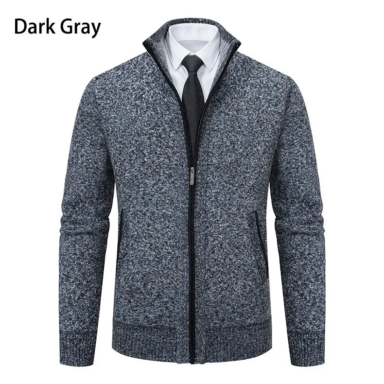 Top Quality Men's Full Zip Cardigan Fleece Sweater Big and Tall Clothes Casual Jumper Cardigans Coats