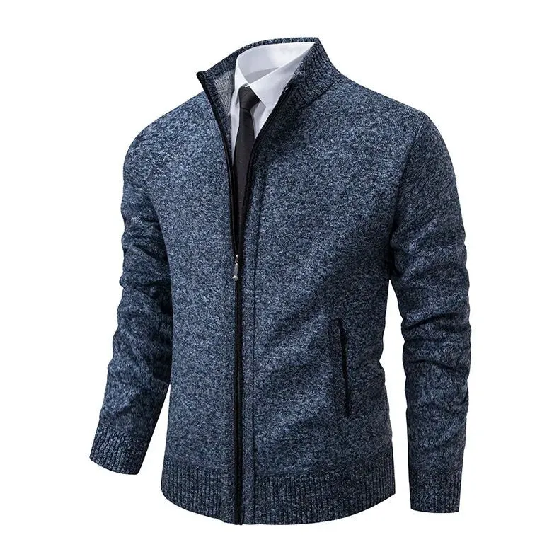 Top Quality Men's Full Zip Cardigan Fleece Sweater Big and Tall Clothes Casual Jumper Cardigans Coats