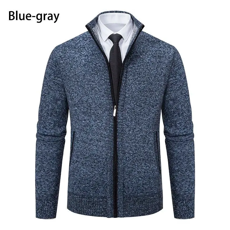 Top Quality Men's Full Zip Cardigan Fleece Sweater Big and Tall Clothes Casual Jumper Cardigans Coats