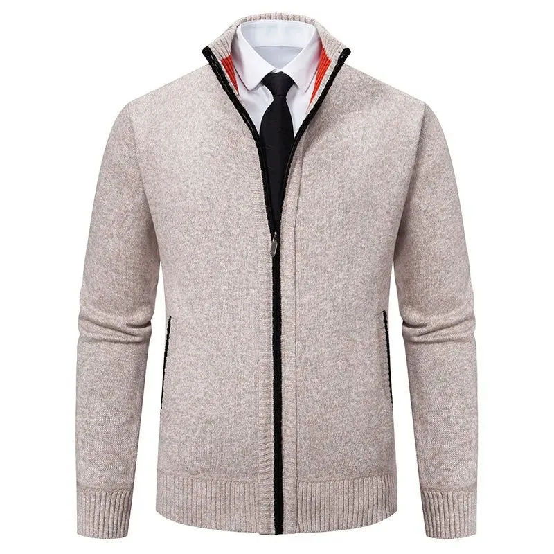 Top Quality Men's Full Zip Cardigan Fleece Sweater Big and Tall Clothes Casual Jumper Cardigans Coats