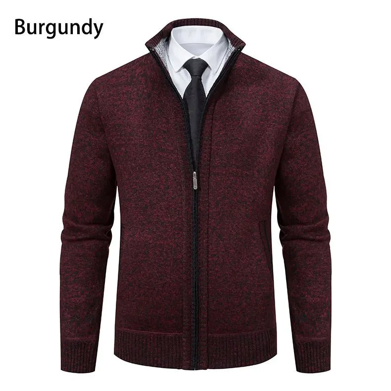 Top Quality Men's Full Zip Cardigan Fleece Sweater Big and Tall Clothes Casual Jumper Cardigans Coats