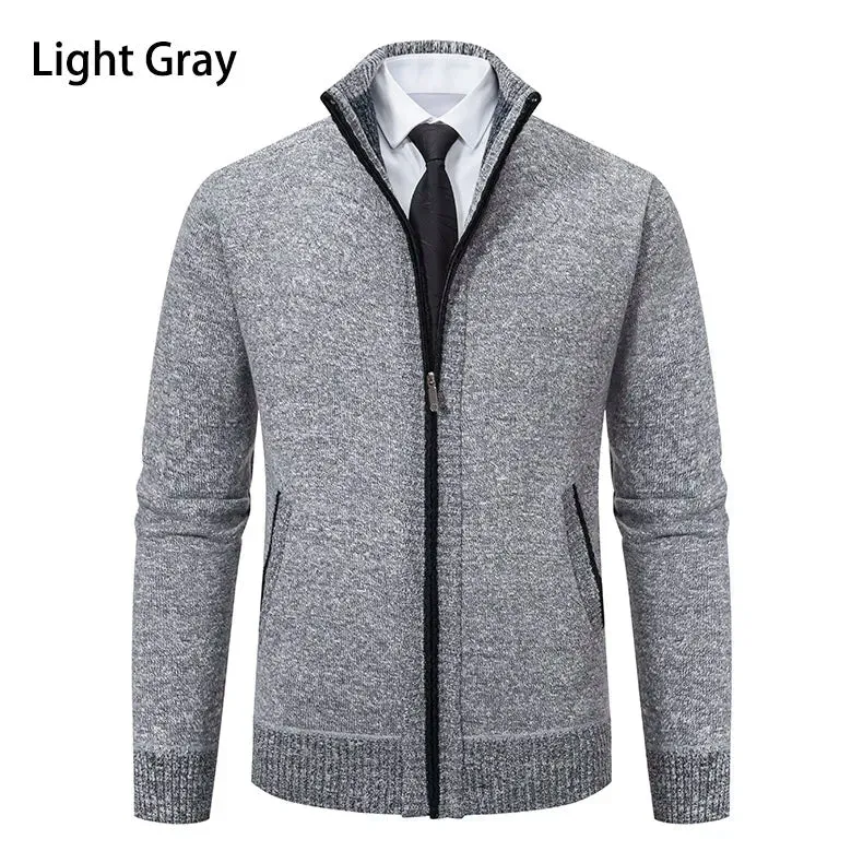 Top Quality Men's Full Zip Cardigan Fleece Sweater Big and Tall Clothes Casual Jumper Cardigans Coats