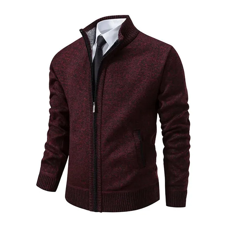 Top Quality Men's Full Zip Cardigan Fleece Sweater Big and Tall Clothes Casual Jumper Cardigans Coats