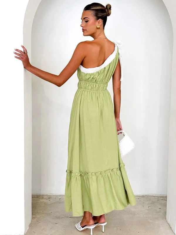 Trendy One-Shoulder Midi Dress for Summer Weddings