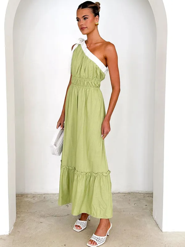 Trendy One-Shoulder Midi Dress for Summer Weddings