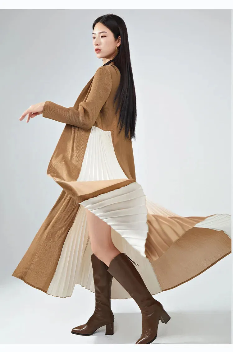 Truly Pleated Long Cardigan in Ombre