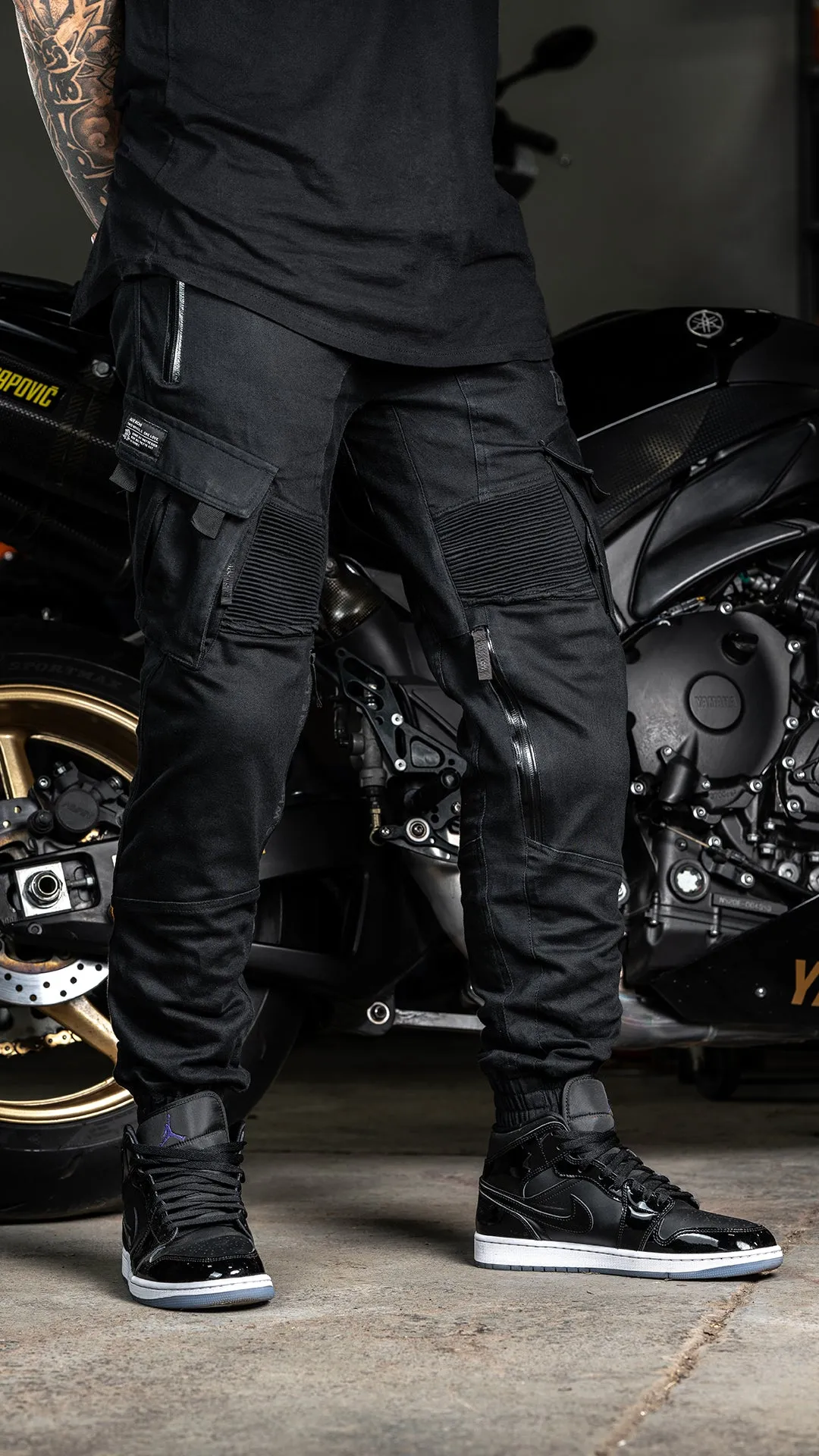 Unit 16™ Armoured Denim Cargo Joggers {Black}