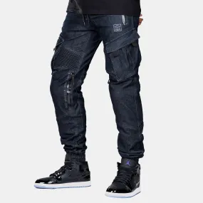 Unit 16™ Armoured Denim Cargo Joggers {Raw Indigo}