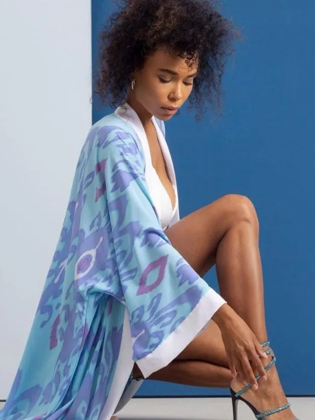 Versatile Ikat Beach Kimono