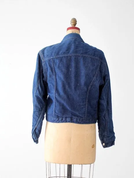 vintage 70s Montgomery Ward denim jacket with blanket lining