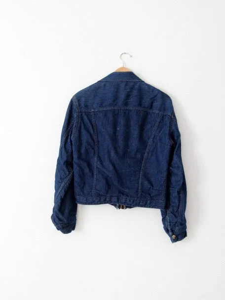 vintage 70s Montgomery Ward denim jacket with blanket lining